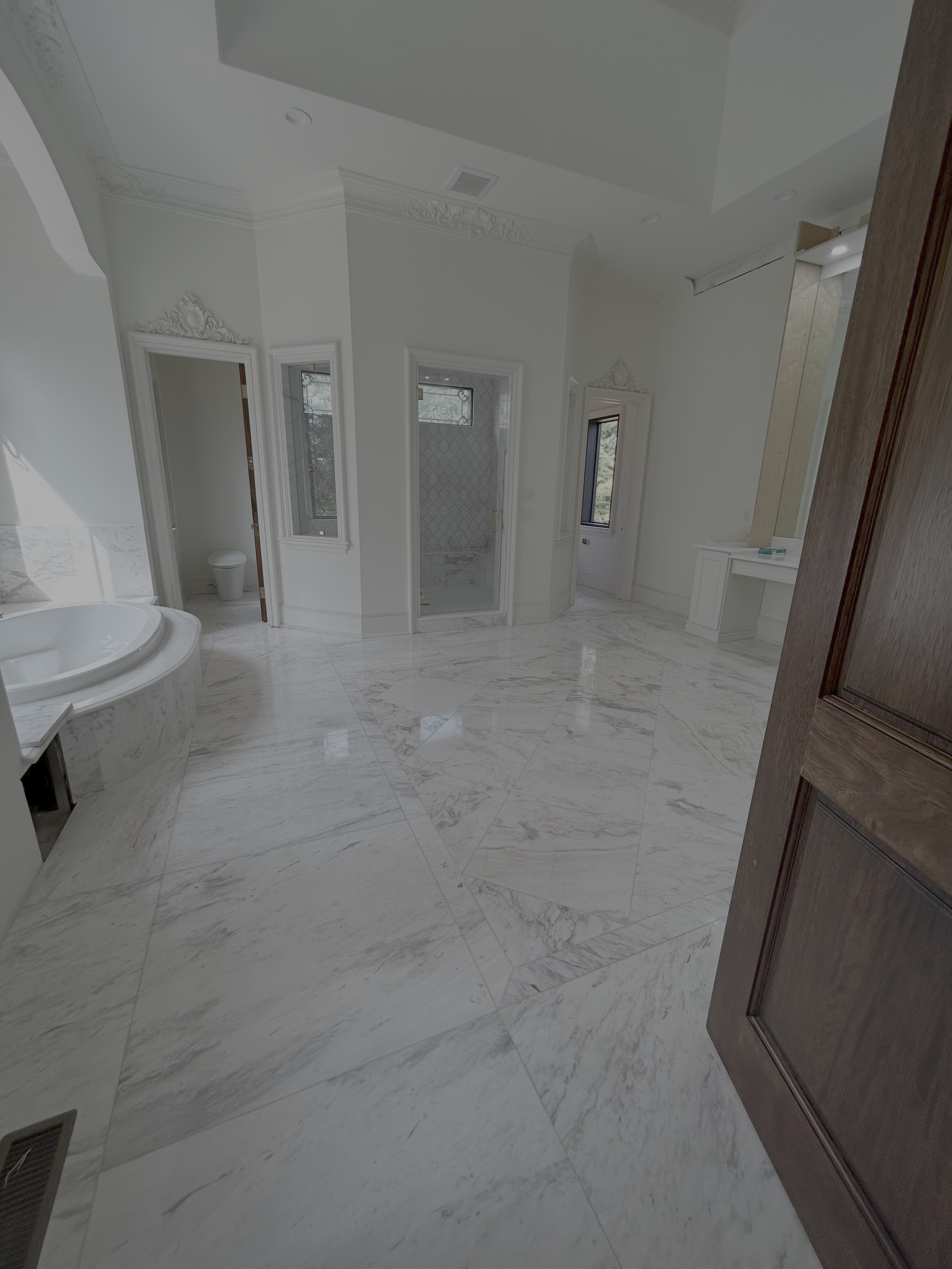 Post-construction bathroom cleaning